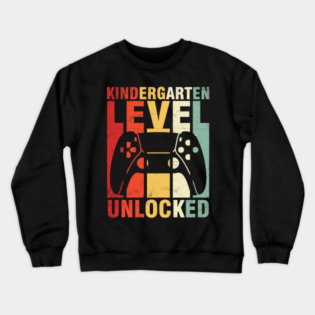 Gamer Student Kindergarten Level Unlocked Back To School Day Crewneck Sweatshirt by DainaMotteut